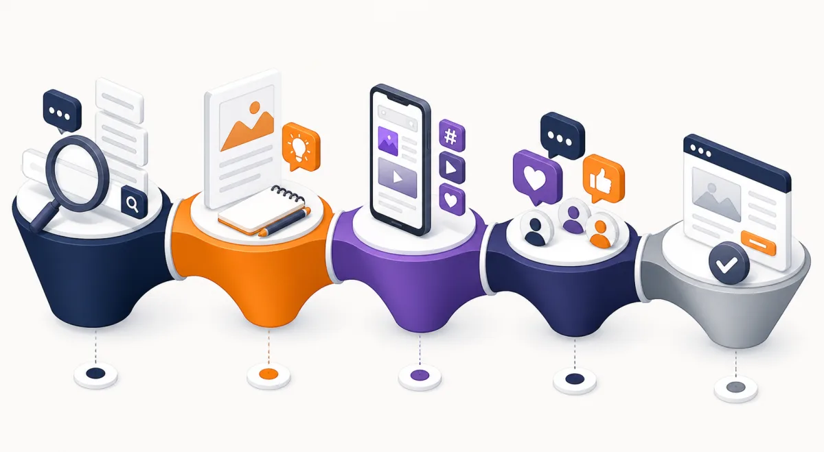 Proceso de SEO para redes sociales desde la investigación hasta la conversión