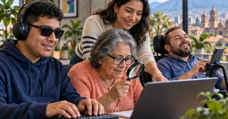 Personas con diferentes capacidades prueban un sitio con teclado lector y ampliación