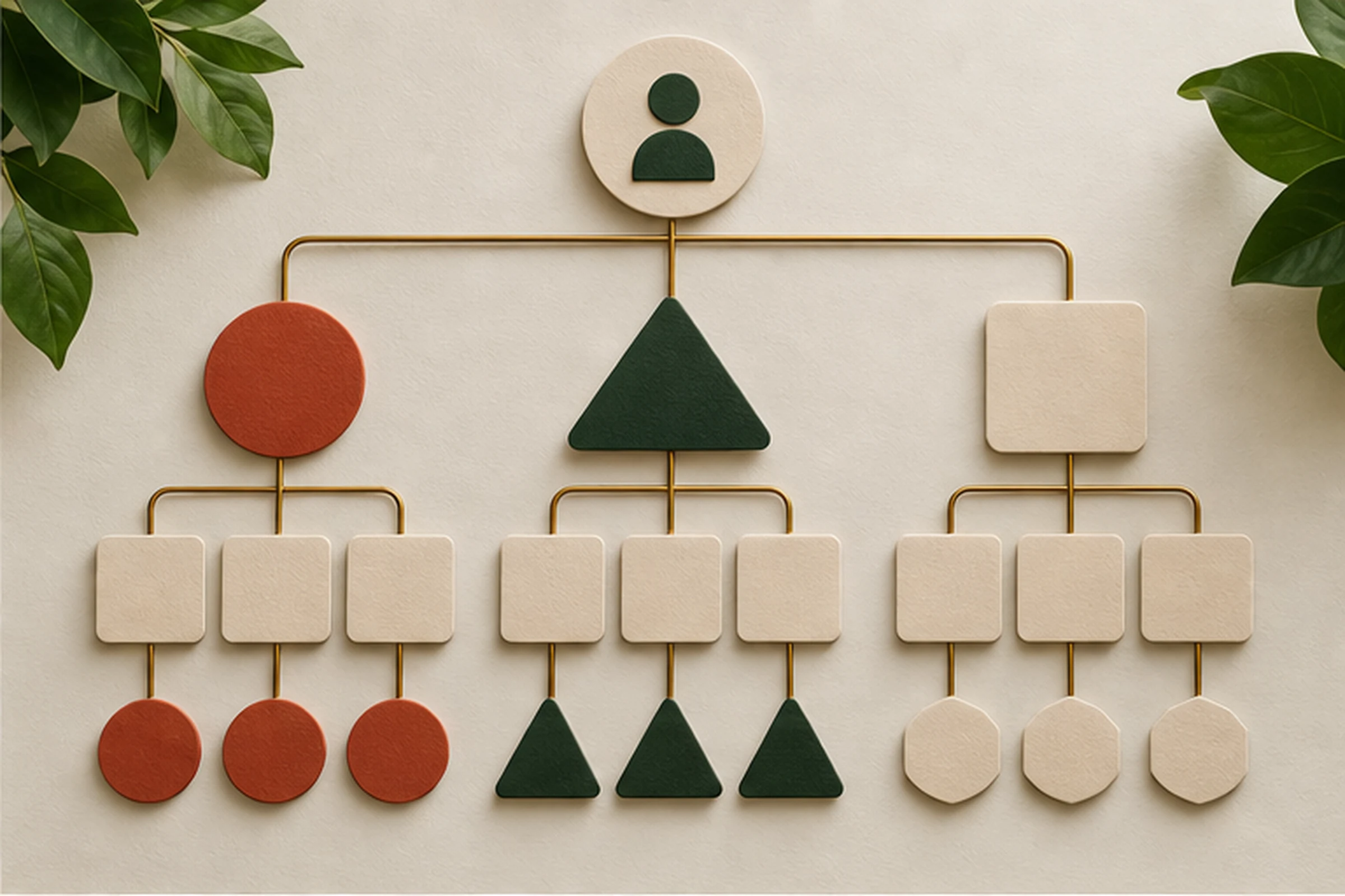 Árbol visual de categorías y páginas basado en necesidades de usuarios
