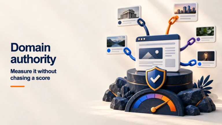 Website gaining authority through relevant links and trust signals