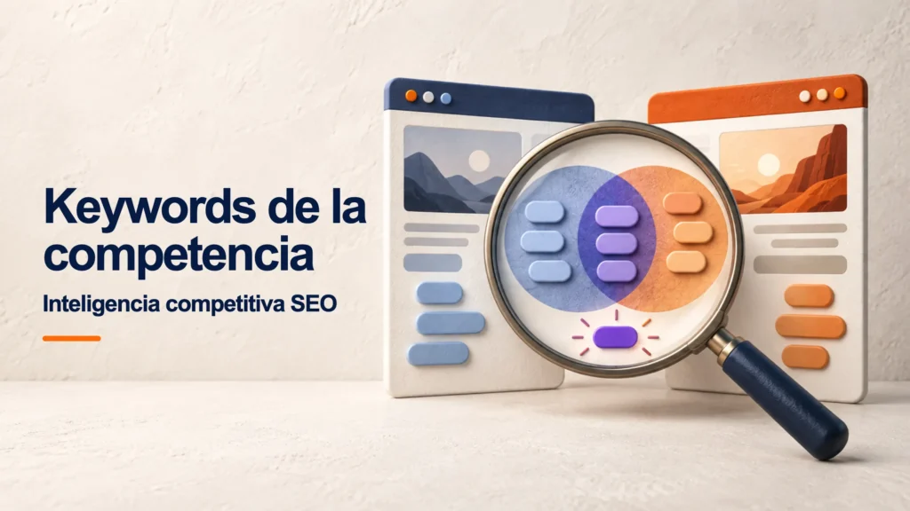 Comparación de palabras clave de dos competidores mediante una lupa