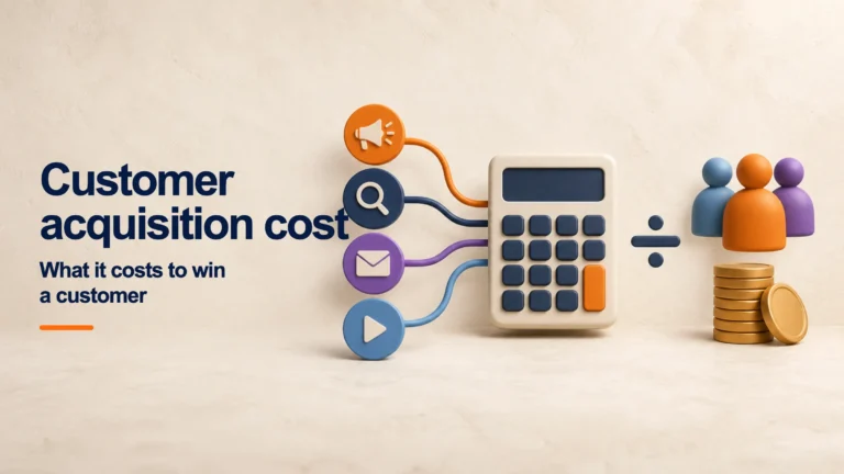 Acquisition channels connected to a calculator and a customer group