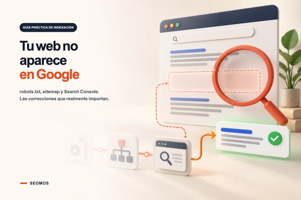 Ruta visual desde el diagnostico SEO hasta una pagina visible en Google
