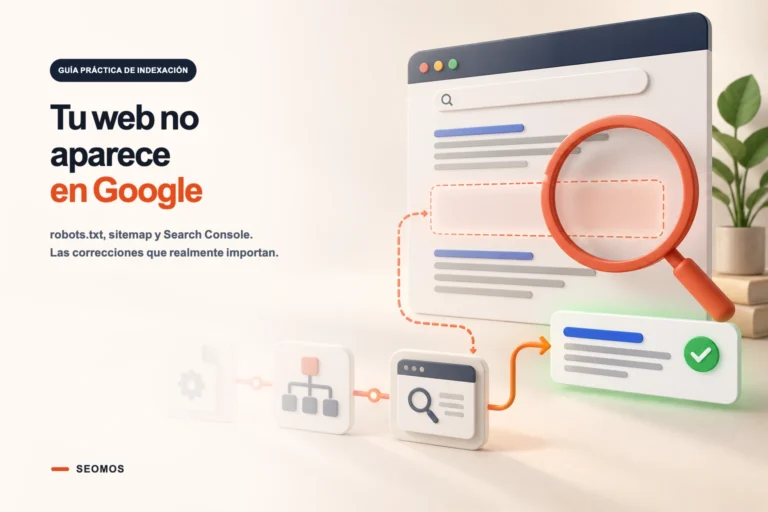 Ruta visual desde el diagnostico SEO hasta una pagina visible en Google