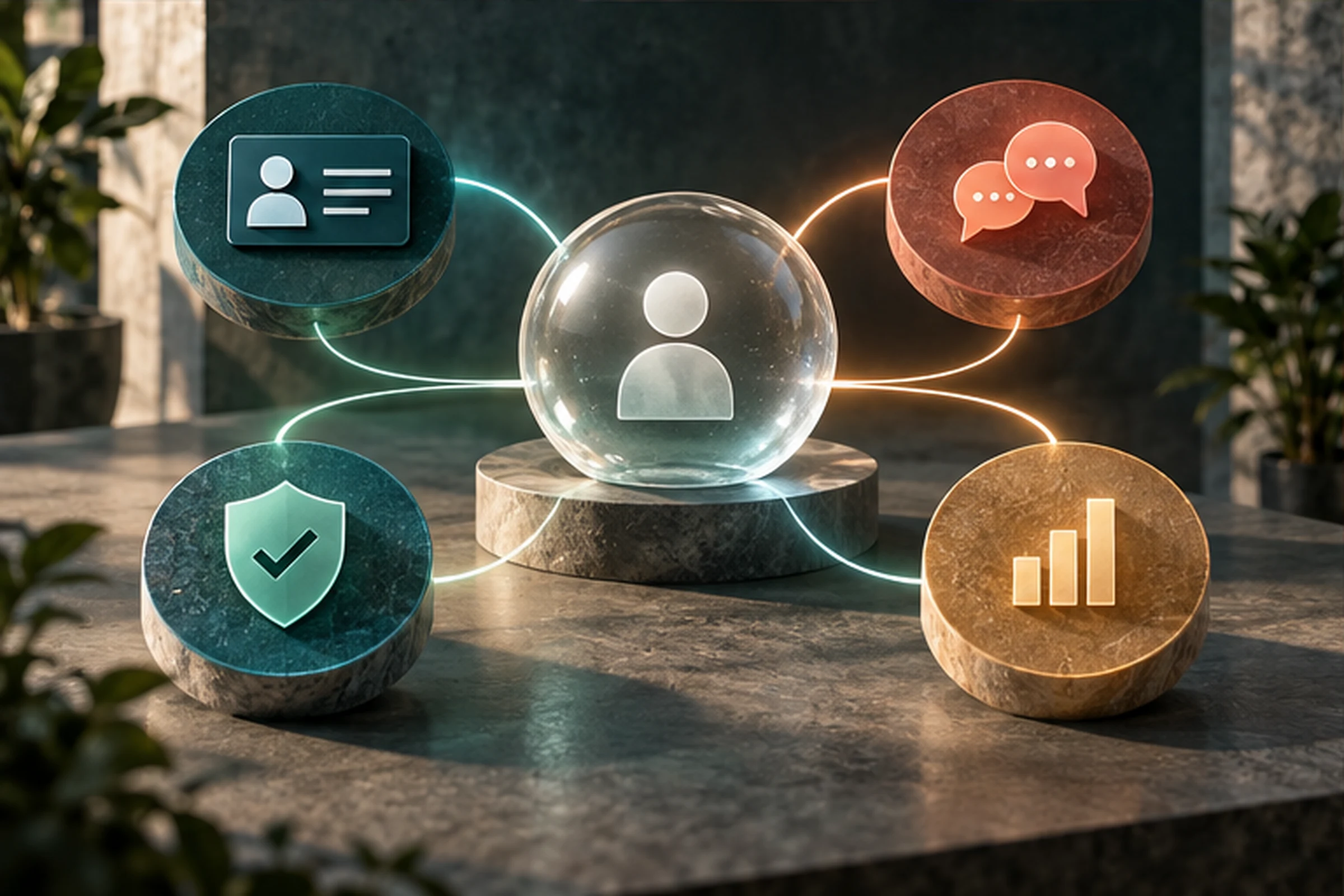Modelo de datos representa una persona vinculada con identidad, permiso y resultados