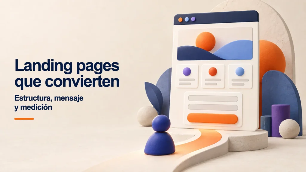 Estructura de una landing page que guía al visitante hacia una conversión