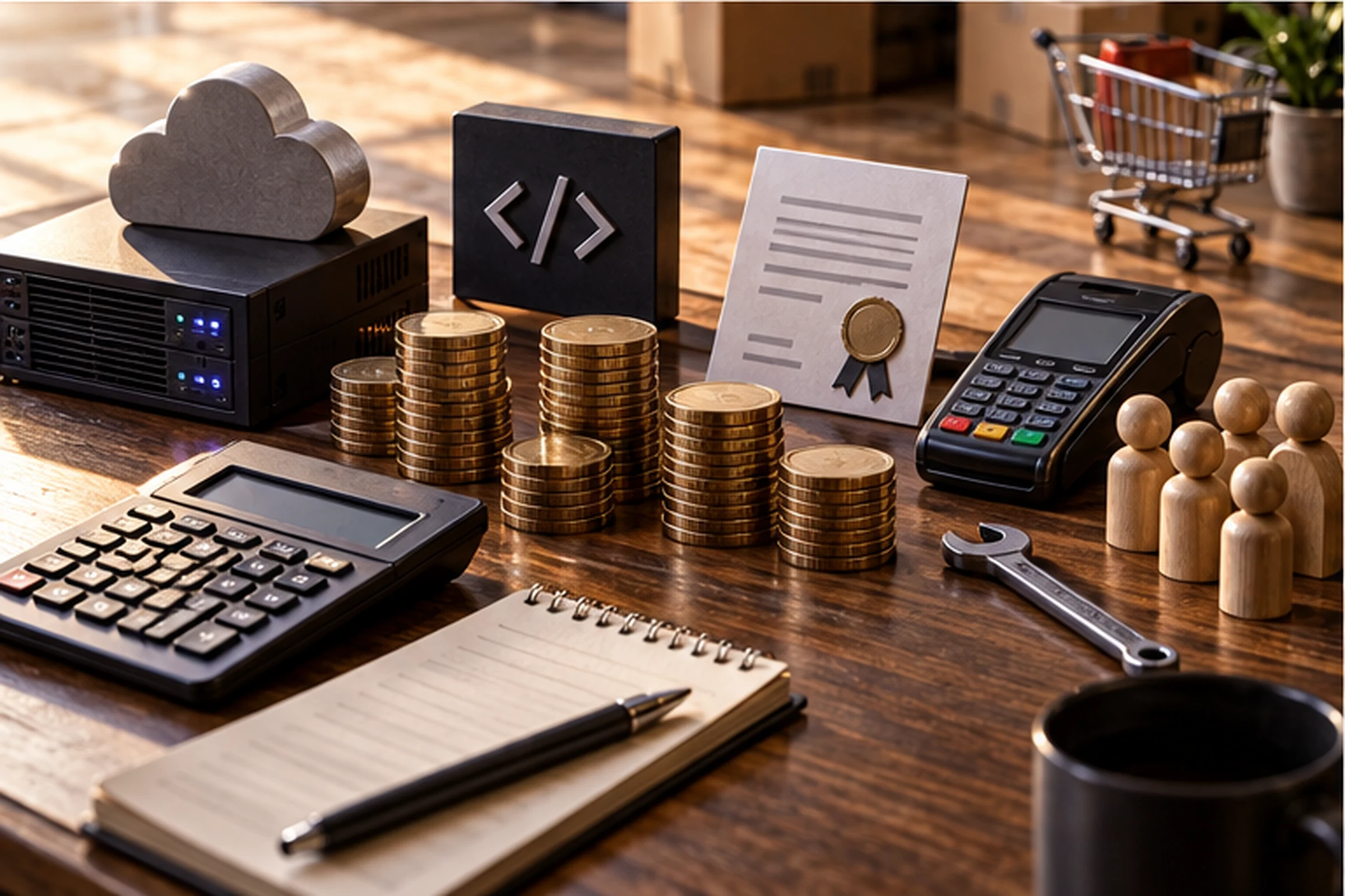 Mesa de costos reúne hosting desarrollo licencias pagos mantenimiento y personal