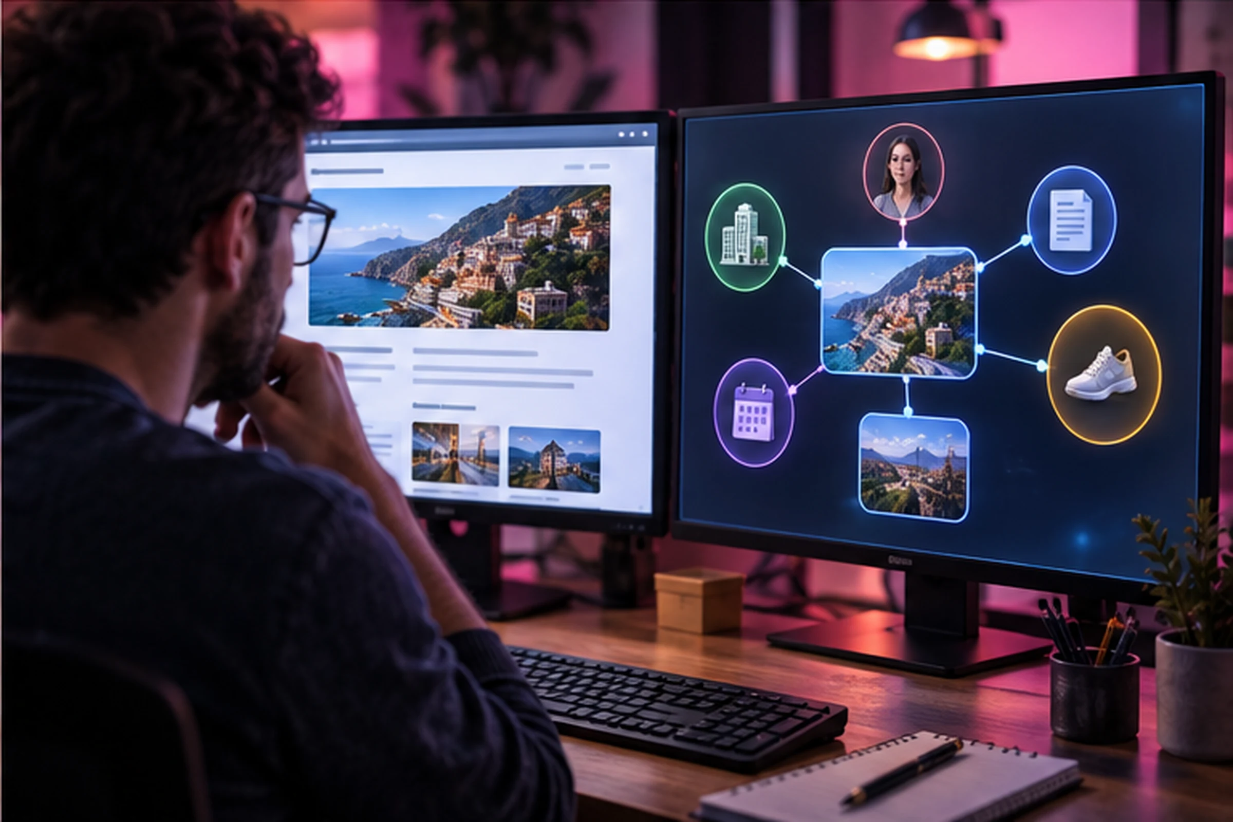 Especialista compara contenido visible con un grafo de datos estructurados