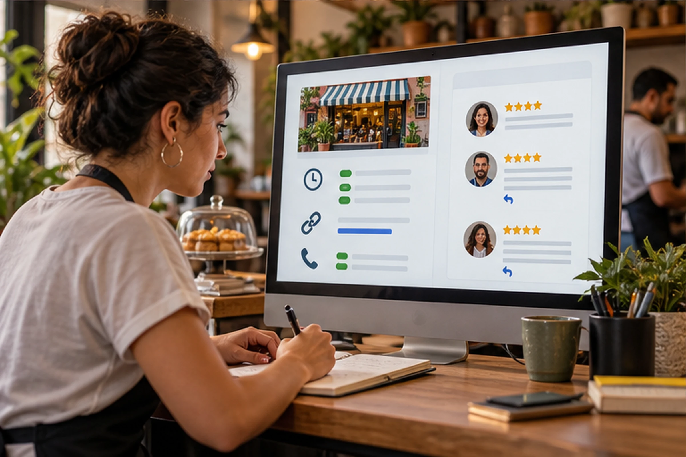 Responsable actualiza horarios servicios y respuestas de un perfil local