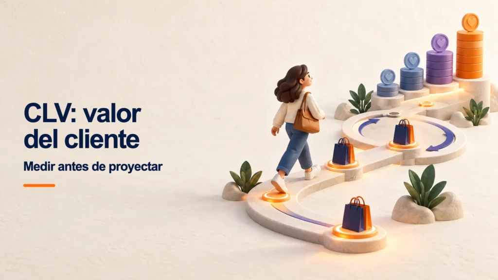 Recorrido del cliente con compras repetidas y valor acumulado